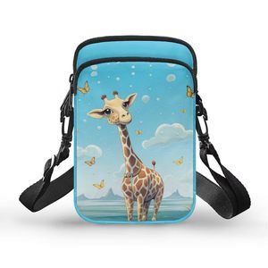 Cute Giraffe Crossbody Purse Cell Phone Bags Canvas Messenger Bags C :^)